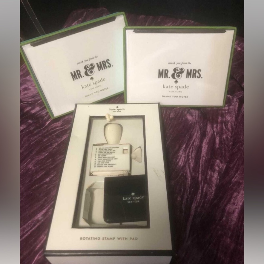 Kate Spade Rotating inspired the Stamp with Pad / thank you cards x 2